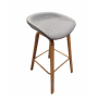 Banqueta Eames patas símil madera, Tapizadas (Grey) estilo nórdico *LIQUIDACION-FINAL*