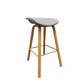 Banqueta Eames patas símil madera, Tapizadas (Grey) estilo nórdico *LIQUIDACION-FINAL*