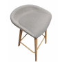Banqueta Eames patas símil madera, Tapizadas (Grey) estilo nórdico *LIQUIDACION-FINAL*